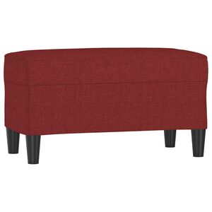 vidaXL Banco de tela rojo vino tinto 70x35x41 cm