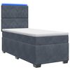 vidaXL Cama box spring con colch&oacute;n Gris oscuro 80 x 200 cm Terciopelo