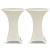 2 Manteles color crema ajustados para mesa de pie - 60 cm di&aacute;metro