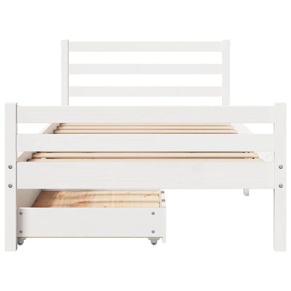 vidaXL Estructura cama sin colch&oacute;n madera maciza pino blanca 100x200cm
