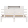 vidaXL Cama con estantería sin colchón madera maciza blanca 120x190 cm