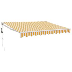 vidaXL Toldo retr&aacute;ctil autom&aacute;tico amarillo y blanco 3,5x2,5 m