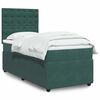 vidaXL Cama box spring con colch&oacute;n terciopelo verde oscuro 90x200 cm