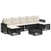 vidaXL Conjunto de sof&aacute;s de jard&iacute;n 8 pcs Negro y Blanco Crema