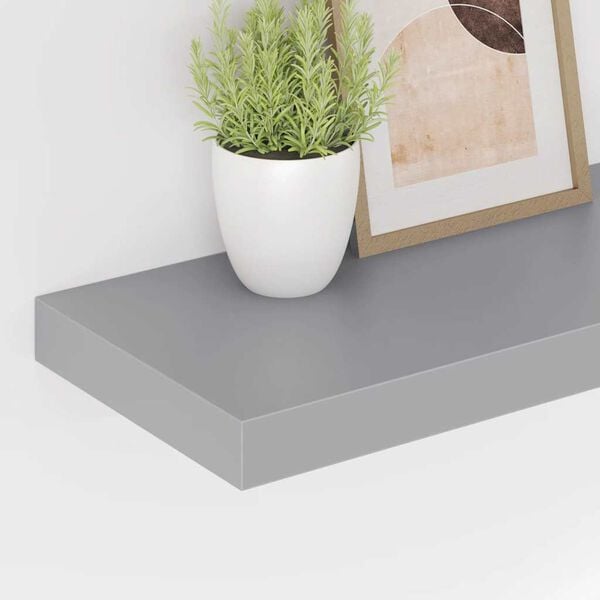 vidaXL Estantes flotantes de pared 2 uds MDF gris 50x23x3,8 cm