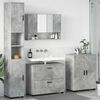 vidaXL Juego de muebles de ba&ntilde;o con caj&oacute;n 4 pcs Gris Concreto
