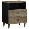 vidaXL Mesita de noche madera maciza de mango gris claro 50x33x60 cm