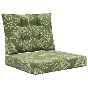 vidaXL Coj&iacute;n para sof&aacute; de exterior 2 pcs Dise&ntilde;o de Hojas Poli&eacute;ster