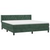 vidaXL Cama box spring con colch&oacute;n terciopelo verde oscuro 180x200 cm