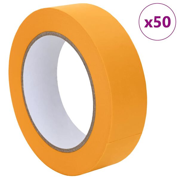 vidaXL Cintas de Enmascarar para Pintores 50 pcs Amarillo 30mm x 50m