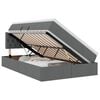 vidaXL Cama de almacenamiento LED con colch&oacute;n Gris oscuro 120 x 190 cm