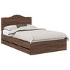 vidaXL Estructura de cama Marr&oacute;n Roble 135 x 190 cm Madera Ingenieril
