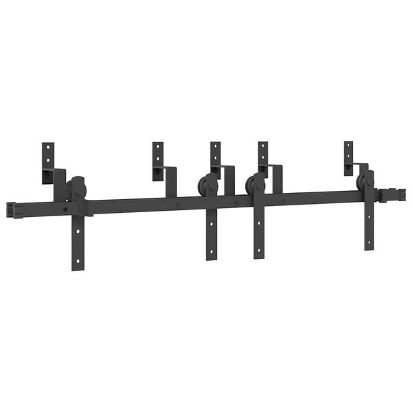 vidaXL Kit de herrajes para puertas correderas acero negro 152,5 cm