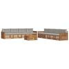 vidaXL Conjunto de sof&aacute;s de exterior 9 pcs Gris Natural y Claro