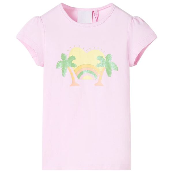 Camiseta infantil rosa claro 128