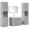 vidaXL Set muebles de ba&ntilde;o 5 piezas madera ingenier&iacute;a gris hormig&oacute;n