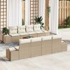 vidaXL Conjunto de sof&aacute;s de jard&iacute;n 9 pcs Beige y Crema rat&aacute;n sint&eacute;tico