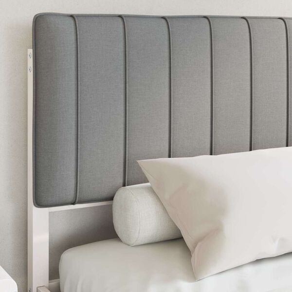 vidaXL Estructura de Cama con Cabecera Tapizada Gris Claro