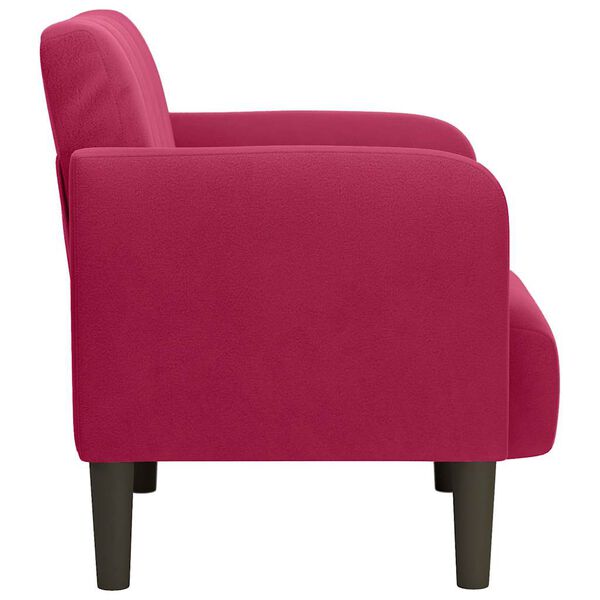 vidaXL Sill&oacute;n con reposabrazos Terciopelo Rojo Vino 54 cm