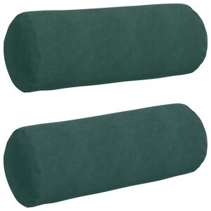 vidaXL Cojines Bolster 2 pcs Verde oscuro &Oslash; 25 x 70 cm Tela de pana