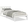 vidaXL Cama extralarga sin colch&oacute;n madera maciza pino blanca 90x210 cm
