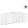 vidaXL Cestas de gaviones 6 uds forma de arco hierro 400x50x120/140 cm