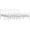 vidaXL Estructura cama sin colch&oacute;n con estribo metal blanco 200x200 cm