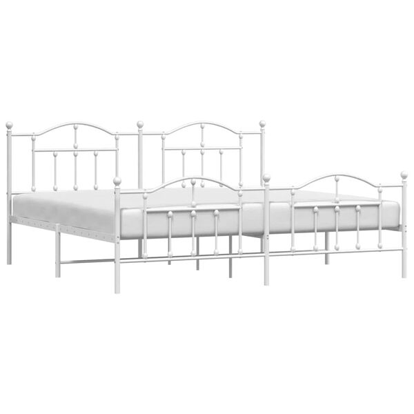 vidaXL Estructura cama sin colch&oacute;n con estribo metal blanco 200x200 cm