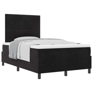 vidaXL Cama tipo Box Spring con colch&oacute;n Negro 120 x 190 cm Terciopelo