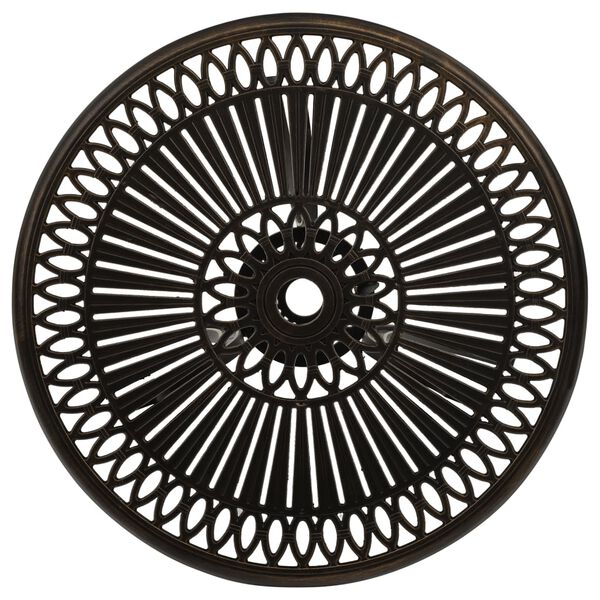 vidaXL Mesa de jard&iacute;n aluminio fundido color bronce 62x62x65 cm