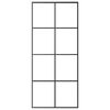 vidaXL Puerta corredera aluminio y vidrio ESG negra 90x205 cm