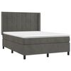 vidaXL Cama box spring con colch&oacute;n terciopelo gris oscuro 140x190 cm