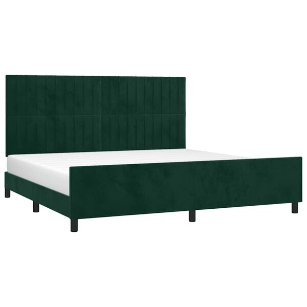 vidaXL Estructura cama sin colch&oacute;n terciopelo verde oscuro 200x200 cm