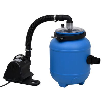 vidaXL Bomba de filtro de piscina negra y azul 4 m³/h