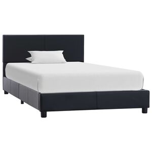 vidaXL Estructura de cama de cuero sint&eacute;tico negro 100x200 cm