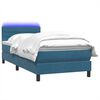 vidaXL Cama box spring con colch&oacute;n y LED terciopelo azul oscuro 100x210 cm