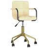 vidaXL Sillas de comedor giratorias 4 unidades terciopelo crema
