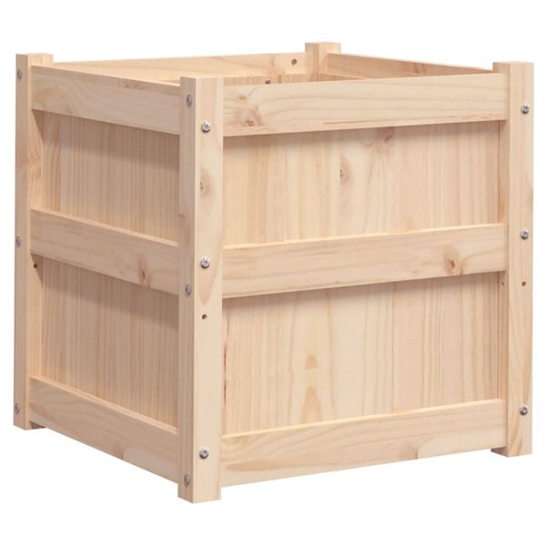 vidaXL Jardinera madera maciza de pino 50x50x50 cm