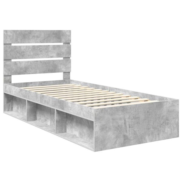 vidaXL Estructura de cama Concreto 90 x 200 cm Madera de pino macizo