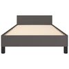 vidaXL Estructura de cama con cabecero sin colch&oacute;n gris 90x200 cm