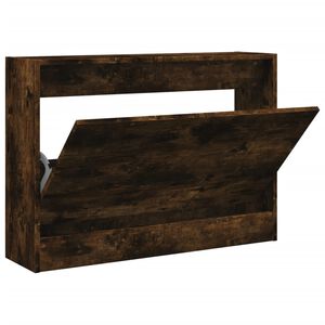 vidaXL Zapatero de madera de ingenier&iacute;a roble ahumado 80x21x57 cm
