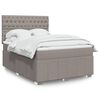 vidaXL Cama box spring con colch&oacute;n tela gris taupe 140x200 cm