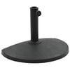 vidaXL Base de sombrilla de semic&iacute;rculo de poliresina negra 9 kg