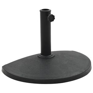 vidaXL Base de sombrilla de semic&iacute;rculo de poliresina negra 9 kg