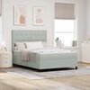 vidaXL Cama tipo Box Spring con colch&oacute;n Gris Claro 160 x 200 cm tela