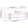 vidaXL Sof&aacute; 3 plazas almohadas y cojines terciopelo marr&oacute;n 210 cm