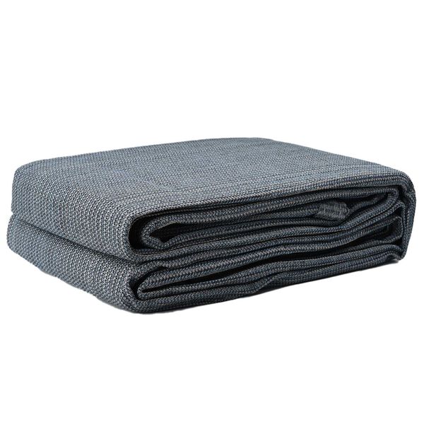 vidaXL Alfombra para tienda Azul y gris 200 x 200 cm Polietileno