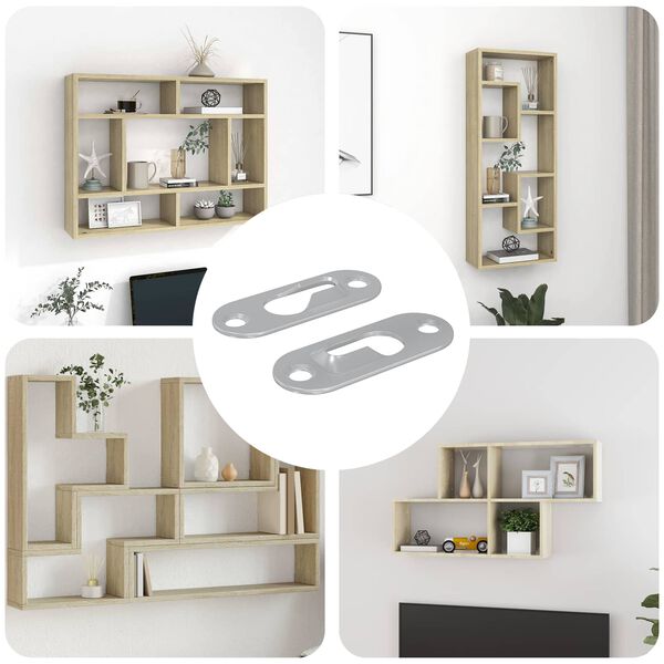 vidaXL Percha con Agujero de Llave 2 pcs Plateado 45 x 16 x 3.5 mm