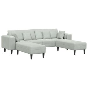 vidaXL Sof&aacute; 3 uds. Gris Claro Terciopelo