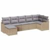 vidaXL Conjunto de sof&aacute; de jard&iacute;n 7 uds. Beige y Gris Claro